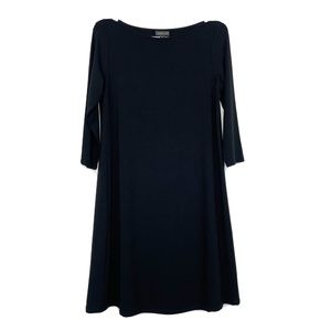 J. Jill Wearever Collection Black Stretch Jersey Knit 3/4 Sleeve Dress